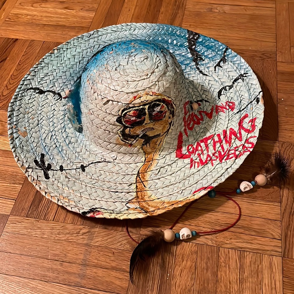 Sun hat Hand-painted One of A Kind - Fear and Loathing Las Vegas Small